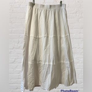 Christopher & Banks white lined midi skirt